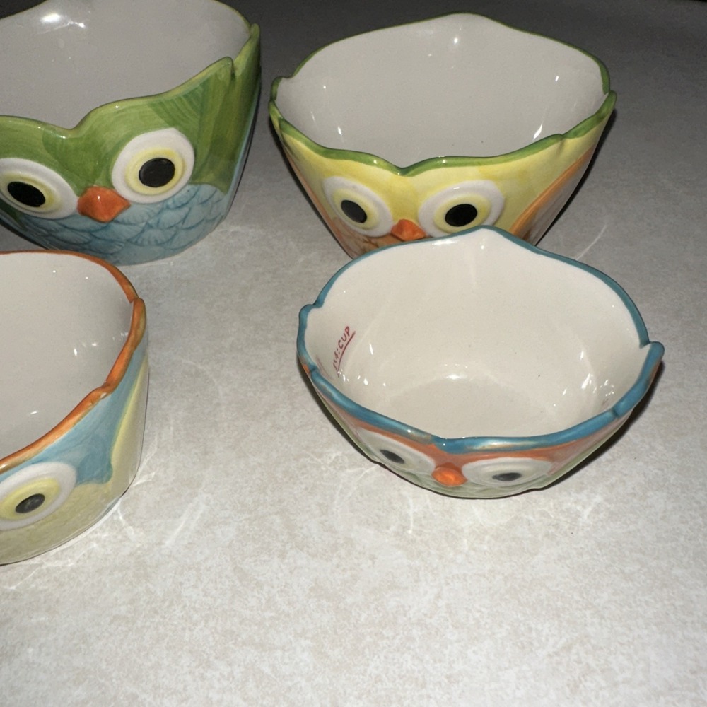 Pier One Owl Shaped Ceramic Measuring Cups - Picture 3 of 5